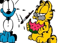 เกมส์กาฟิวส์ยอดแมวระบายสี (Garfield Coloring Page)