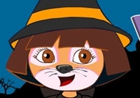 เกมส์แต่งหน้าดอร่าไปงานฮาโลวีน (Dora Halloween Facial Makeover)